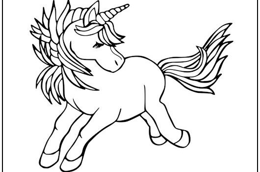 Galloping Unicorn Coloring Page