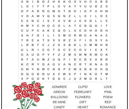Valentine's Day Word Search Puzzle