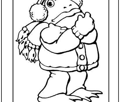 Winter Frog Coloring Page