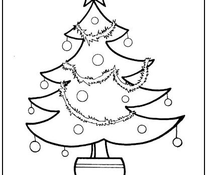 Christmas Tree in Pot Coloring Page