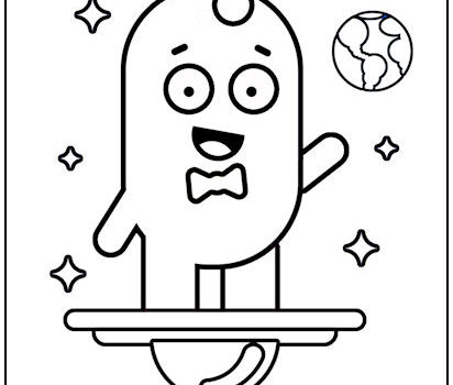 Alien in Outer Space Coloring Page