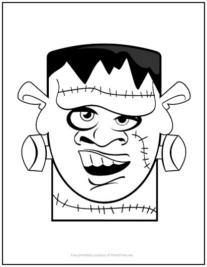Blockhead Frankenstein Coloring Page