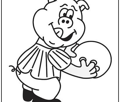 Bowling Pig Coloring Page Bowling Pig Coloring Page