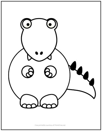 Chubby Dinosaur Coloring Page