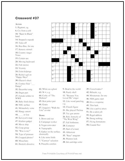 Crossword Puzzle #37