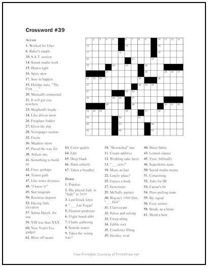 Crossword Puzzle #39