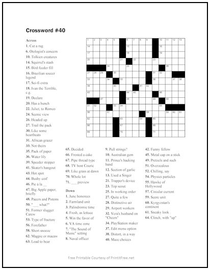 Crossword Puzzle #40
