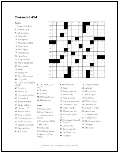 Crossword Puzzle #54