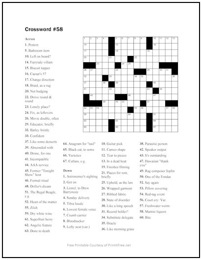 Crossword Puzzle #58