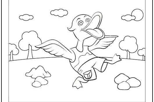 Dancing Duck Coloring Page