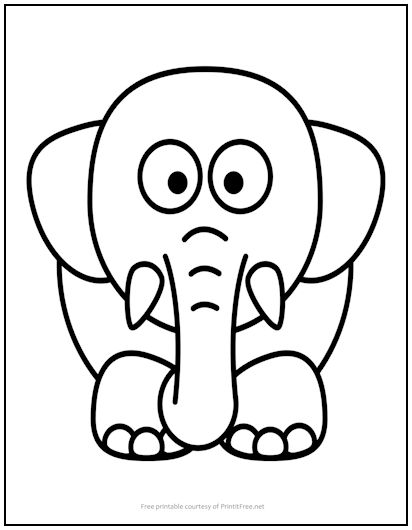 Baby Elephant Coloring Page | Print it Free