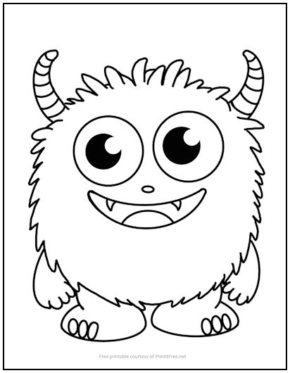 Furry Monster Coloring Page