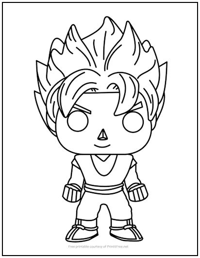 Funko Goku Coloring Page