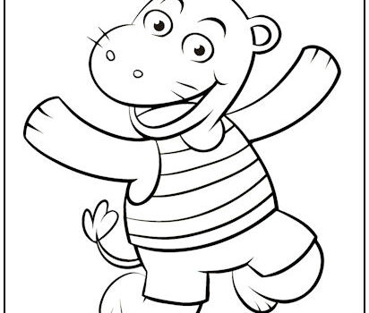 Happy Hippo Coloring Page