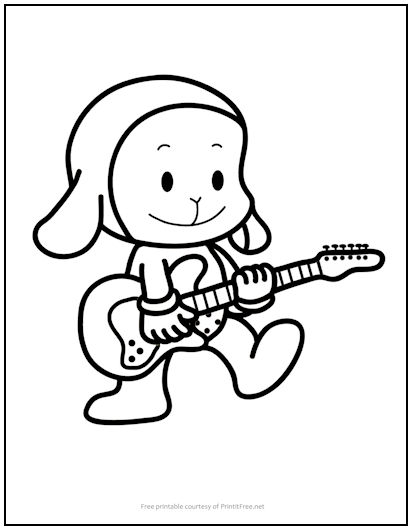 Leroy Playing Guitar Coloring Page