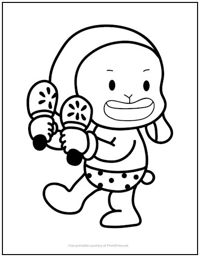 Leroy Playing Maracas Coloring Page