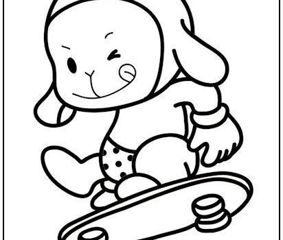 Leroy Riding a Skateboard Coloring Page