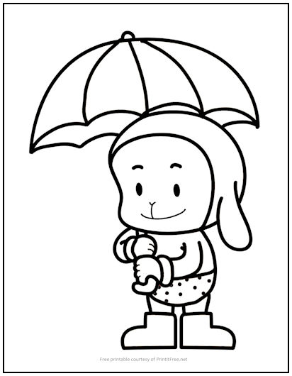 Leroy with Umbrella Coloring Page