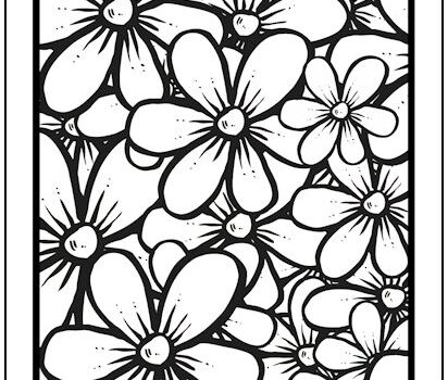 Bold Flowers Coloring Page