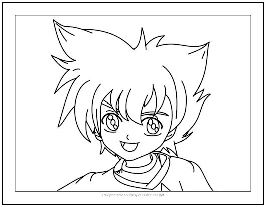 Max Tate Beyblade Coloring Page
