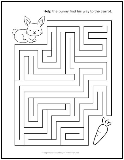 Bunny Rabbit and Carrot Maze