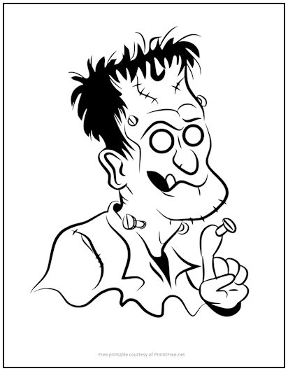 Creepy Old Frankenstein Coloring Page