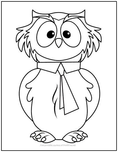 Professor Owl Coloring Page