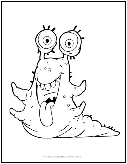 Slug Monster Coloring Page