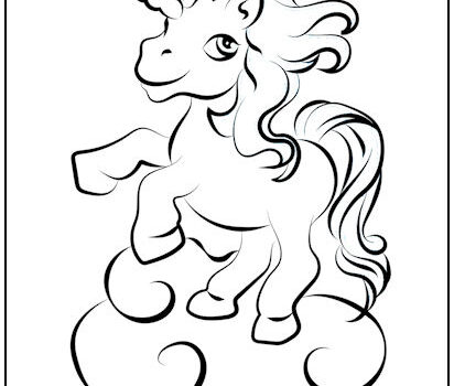 Swirly Unicorn Coloring Page