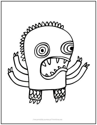 Toothy Monster Coloring Page