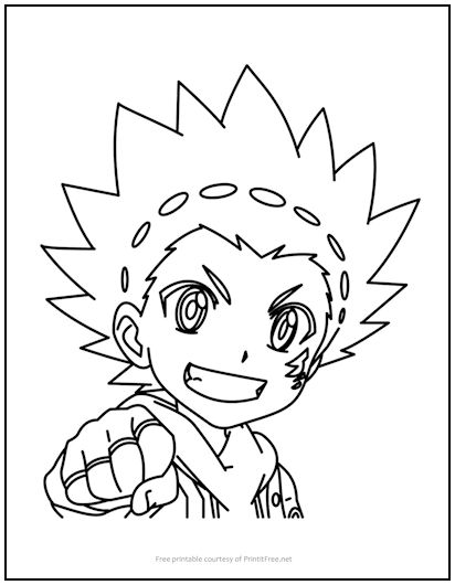 Valt Aoi Beyblade Coloring Page