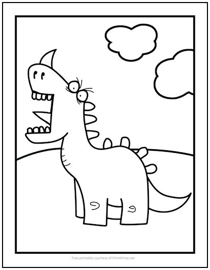 Wild Dinosaur Coloring Page