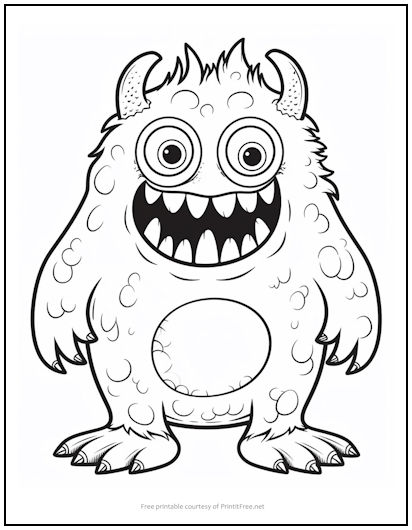 Horned Monster Coloring Page