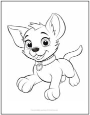 Playful Puppy Coloring Page | Print it Free