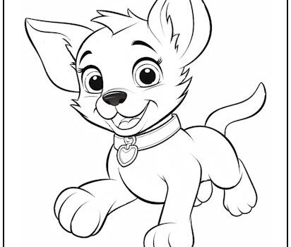 Playful Puppy Coloring Page