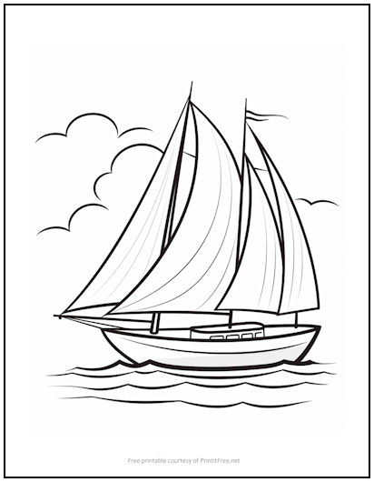Sailboat Coloring Page