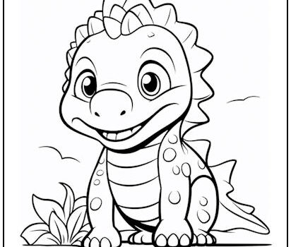 Baby Stegosaurus Coloring Page