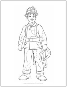 Fireman Coloring Page | Print it Free