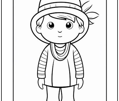 Old-Fashioned Boy Coloring Page