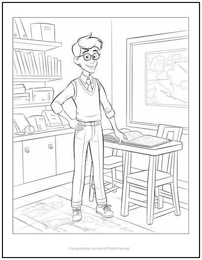 Classroom Teacher Coloring Page