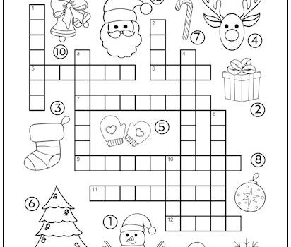 Christmas Crossword Puzzle for Kids