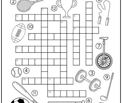 Sports Crossword Puzzle for Kids