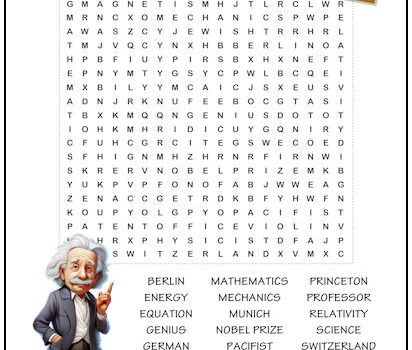 Albert Einstein Word Search Puzzle
