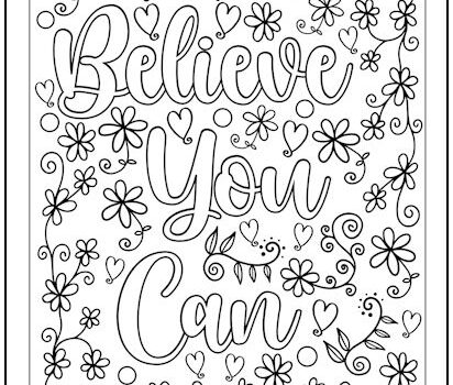 Believe You Can Coloring Page