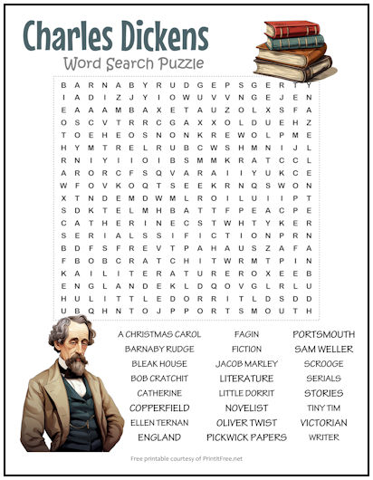 Charles Dickens Word Search Puzzle