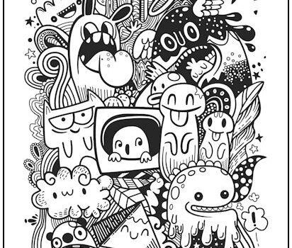 Critter Doodle Coloring Page Critter Doodle Coloring Page