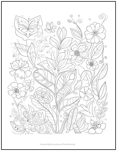 Dainty Flowers Coloring Page