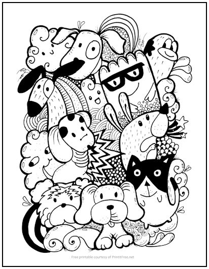 Doodle Pets Coloring Page