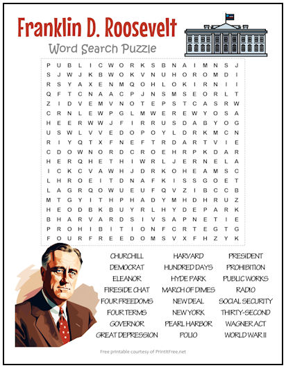 Franklin D. Roosevelt Word Search Puzzle
