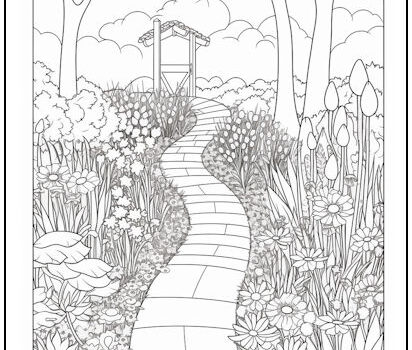 Garden Path Coloring Page